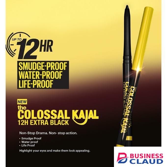 Maybelline Colossal Kajal Eyeliner with Argan Oil, Matte, upto 12H Black, Pencil with Deep Dark Pigments - Extra Black