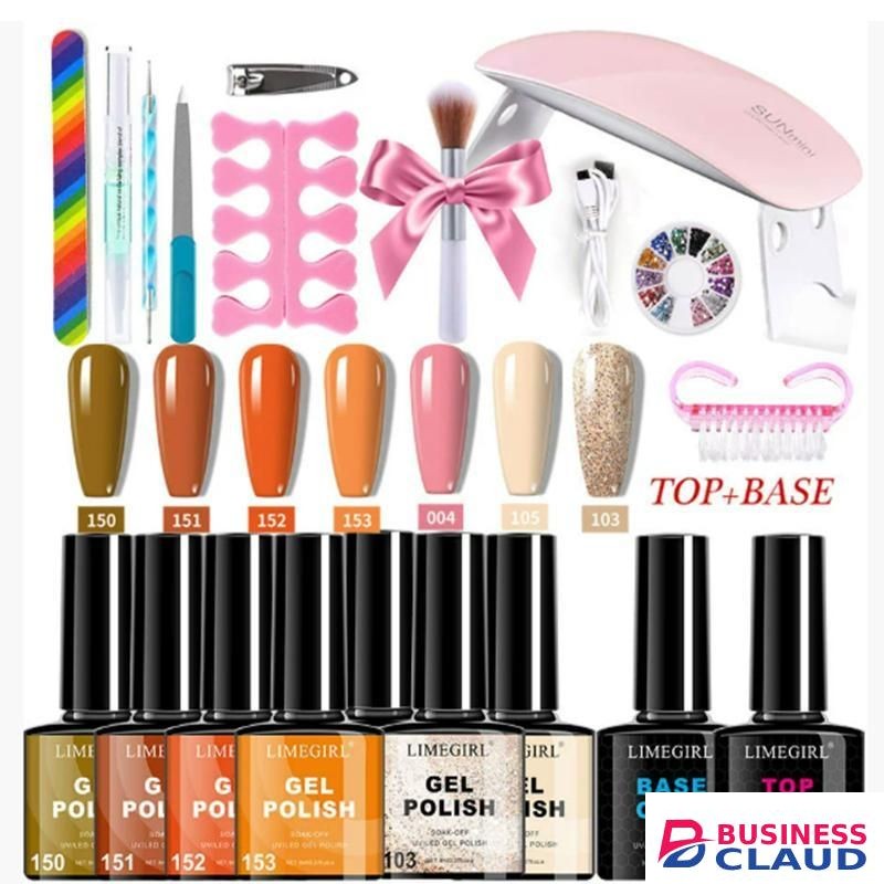 Multiple Nail tools with Nail lamp Gel Polish
