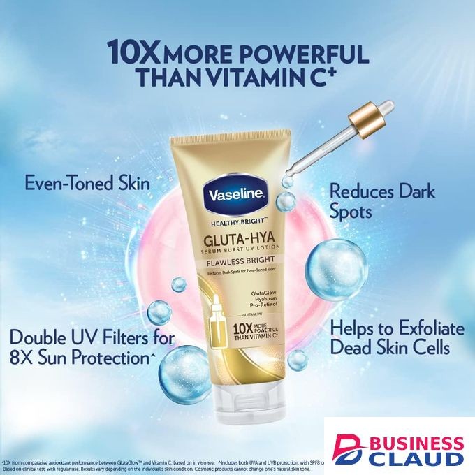Vaseline Gluta-hya Flawless Bright Serum Burst Uv Lotion 330ml