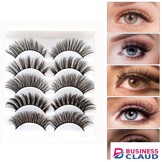 False Eyelashes Set 5 Pairs Styles 3D Mixed
