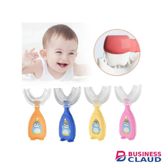 U-shape Kids Toothbrush Children's Toothbrush Silicone Cleaning Toothbrush Healthy 360° Cleaning Oral Care Health Beauty Soft, 2 to 12 Kids Children Boys Fashion Infant Oral Clean Tools