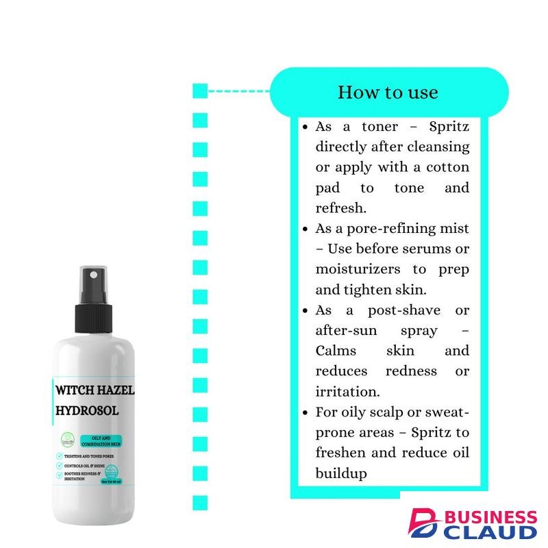 Mekis Witch Hazel Hydrosol Mist Spray -Tightens and tones pores ,Controls oil and shine