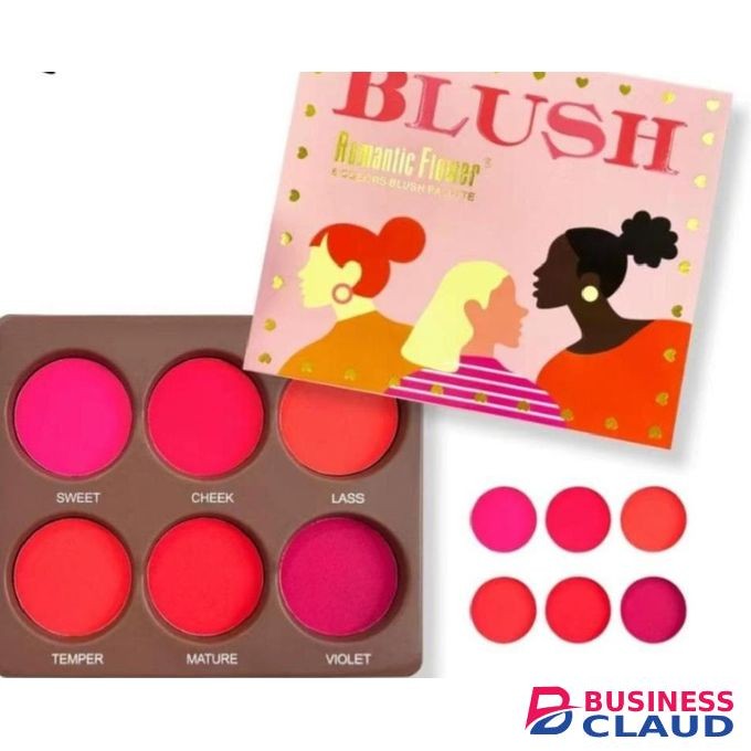 6 In 1 Blush Palette + Free 2pcs Lipstick