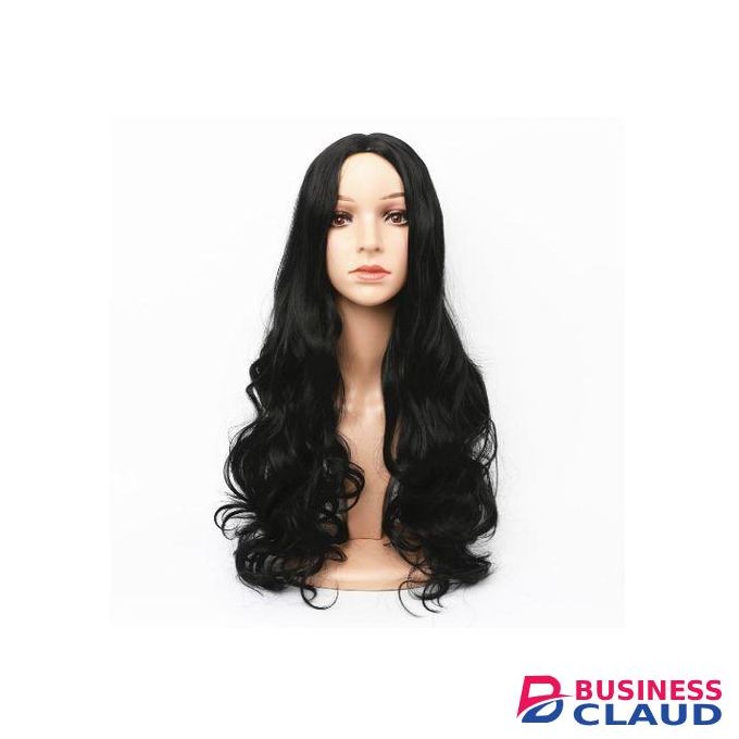 Ladies High Quality Long Black Big Water Wavy Curly Wigs With Closure