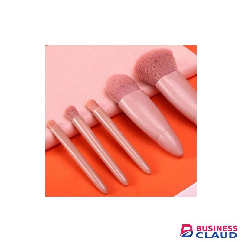 La Mode 5 In 1 Makeup Brush Set With Mirror Blush Brush Portable Mini Beauty Tool