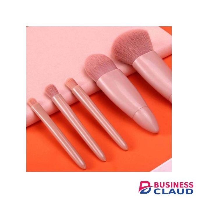 La Mode 5 In 1 Makeup Brush Set With Mirror Blush Brush Portable Mini Beauty Tool