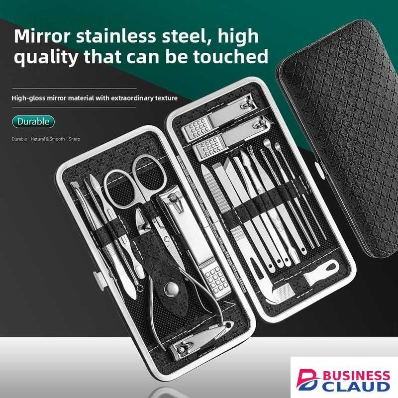 19-piece nail clippers set, oblique nail clippers, pedicure, ear pick, manicure set