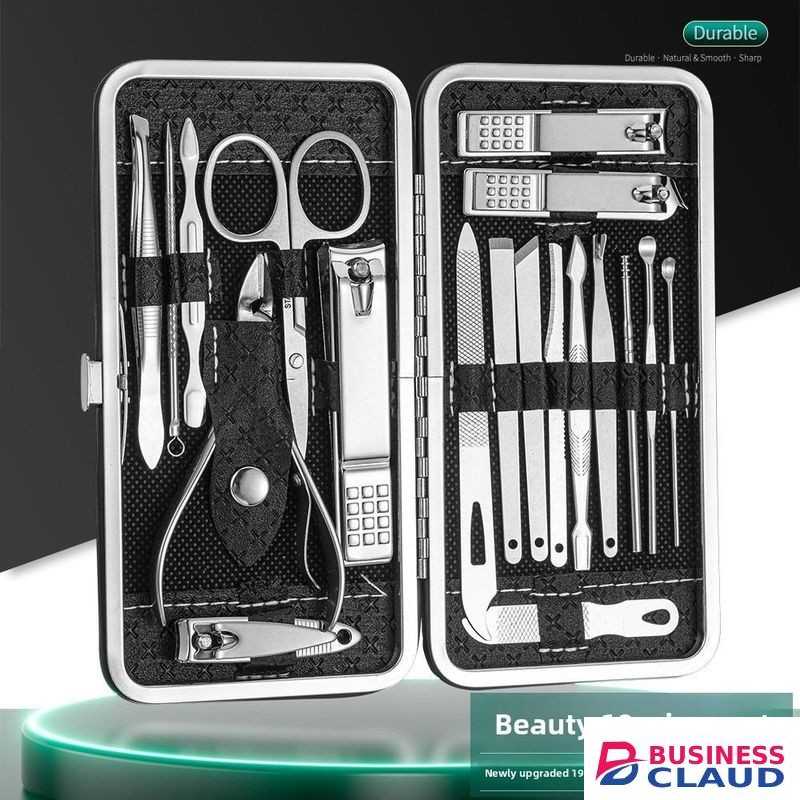 19-piece nail clippers set, oblique nail clippers, pedicure, ear pick, manicure set
