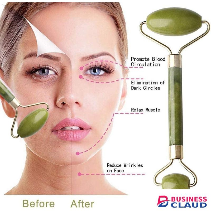 3-in-1 Natural Rose Quartz Facial Roller, Gua Sha & Massager Set