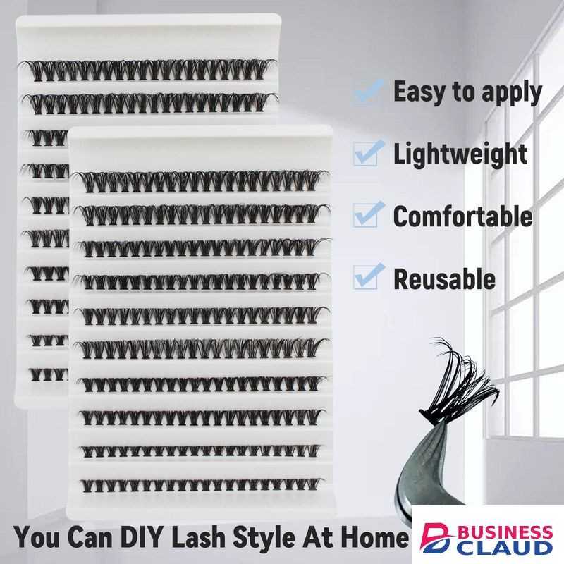 DIY False eyelashes Clusters Set - Multi-Length (8-16mm) 10-Row Large Capacity, Soft Reusable Individual Lashes for At-Home Voluminous Eye Makeup