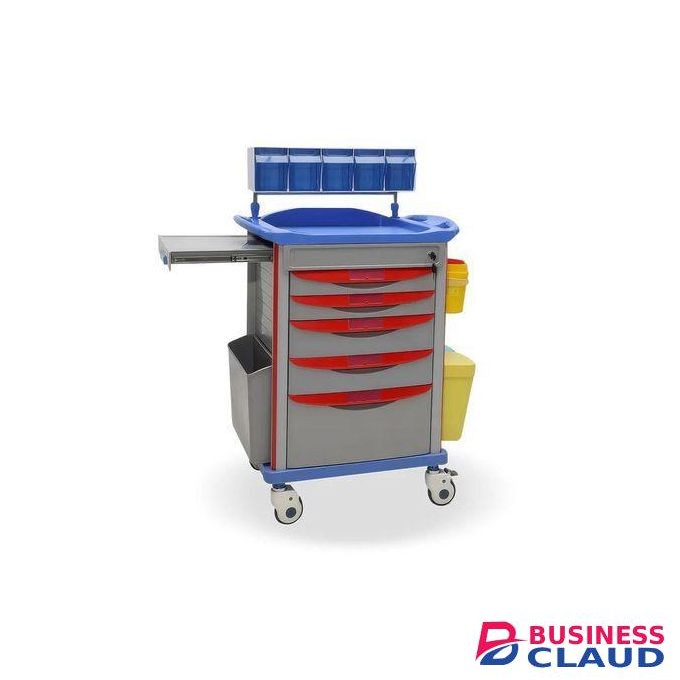 Medical Crash Cart with Emergency Accessory - Mobile Emergency Cart for Hospitals and Clinics