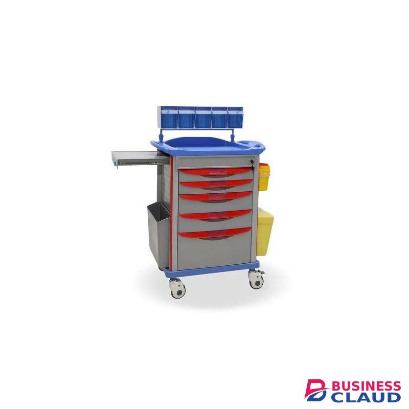 Medical Crash Cart with Emergency Accessory - Mobile Emergency Cart for Hospitals and Clinics