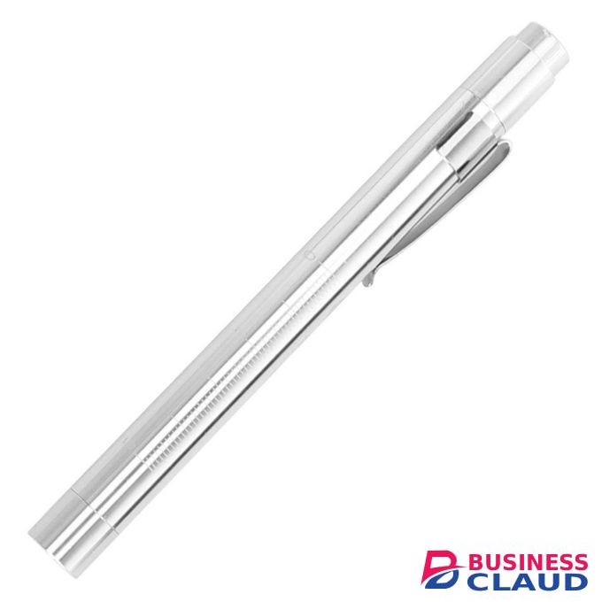 Diagnostic Lamp LED Medical Pen Torch with Batteries SILVER White Light Flashlight Eye with Pupil Gauge Ruler Portable Doctor Nurse Inspection Professional Dental Student Clinical AAA Battery EMT Emergency Surgical Oral Light Small CONCAVE