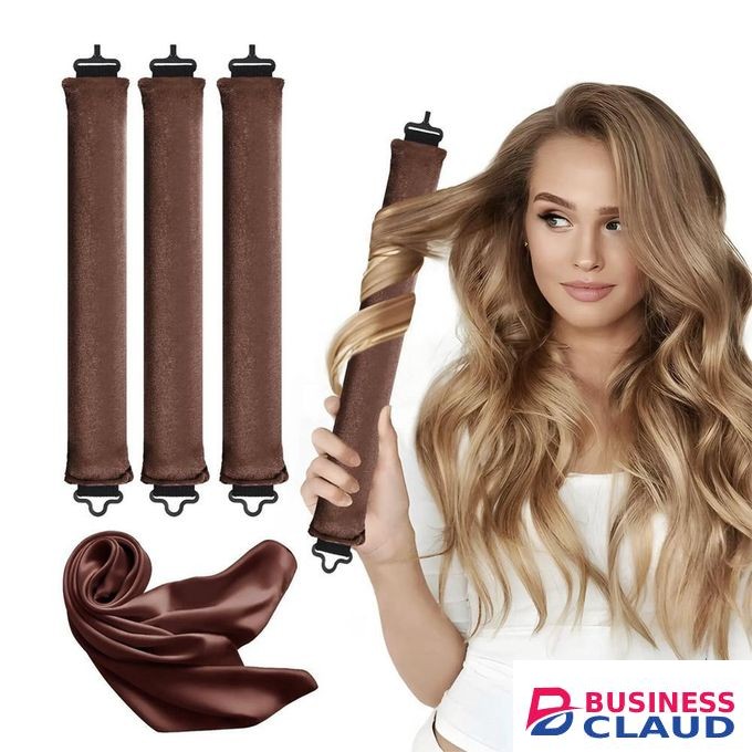 Heatless Hair Curler Jumbo Set, Overnight Rods for No Heat Curls - Velvet Satin Flexi Rods Sleep in Curlers Blowout, Hair Styling Accessories with Silk Scarf