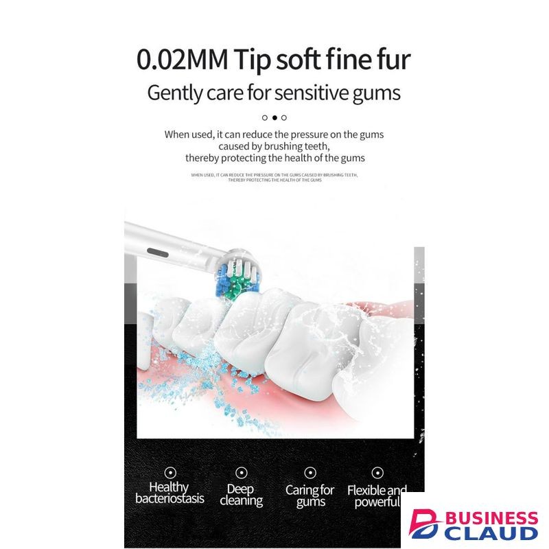 “Deep Clean” fully automatic 4 rotary brush heads soft bristle smart mode charging electric toothbrush for adults,rotating Electric Toothbrush(white)