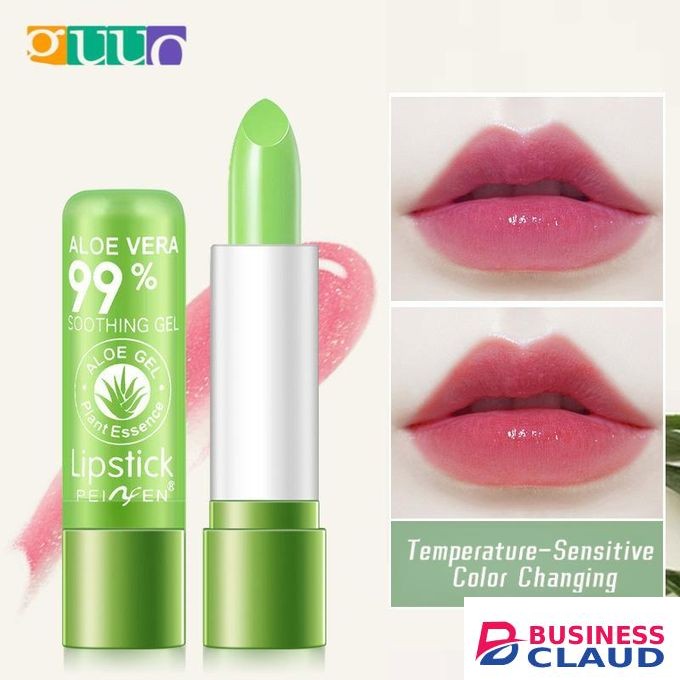 2 Pcs Aloe Vera Lipstick,Long Lasting Lip Care Nutritious Plumper Lip Balm Moisturizer Magic Temperature Color Change Lipstick