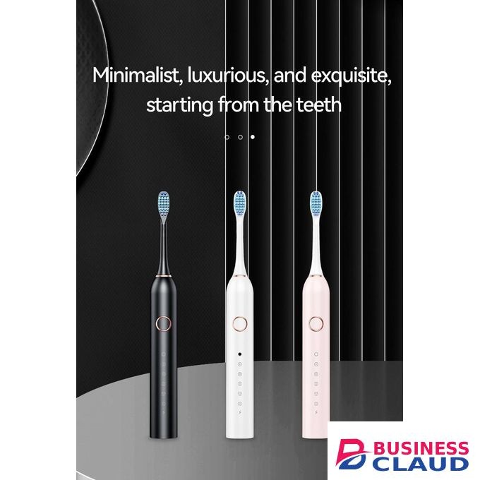 "Deep Clean" Fully automatic household 4-wave brush head soft-bristled intelligent mode rechargeable electric toothbrush for adults(black)