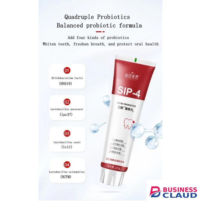 (4 pieces of toothpaste) Probiotic Brightening, stain-removing, fresh-breath toothpaste protects oral health