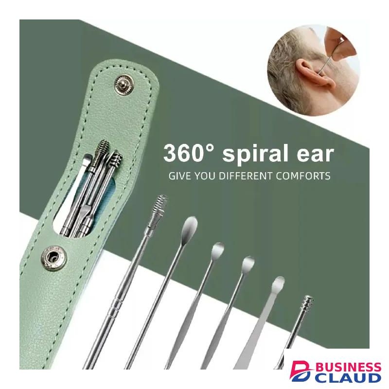 6Pcs/set ear cleaner Ear Wax Pickers Stainless Steel Earpick Wax Remover kit earwax Spoon Care Ear Clean Tools