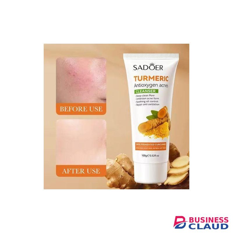 SADOER Turmeric Cleanser Anti Acnes Facial Cleanser, Tumeric Deep Cleansing Oil Control