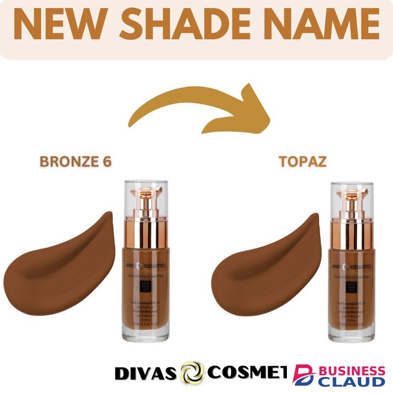 Divas cosmetics Flawless Fix Foundation SPF 15 - Topaz