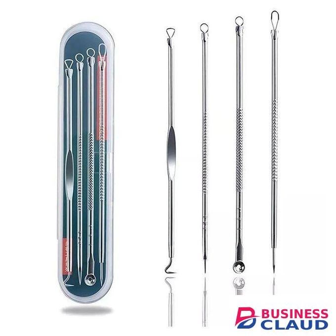 4pcs Stainless Steel Facial Acne Remover Tool Set