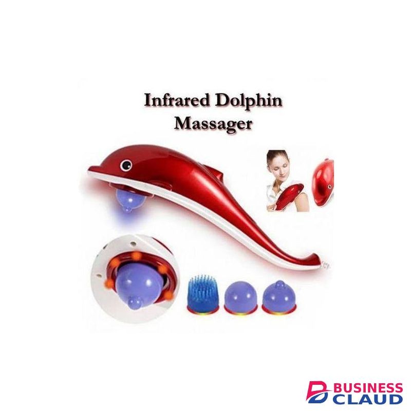 Dolphin Handheld Massager with Vibration, Magnetic, Far Infrared Therapy to Aid in Pain and Stress Relief