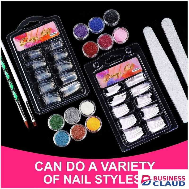 42 in 1 manicure set brush glitter nail clippers primer file manicure tool set
