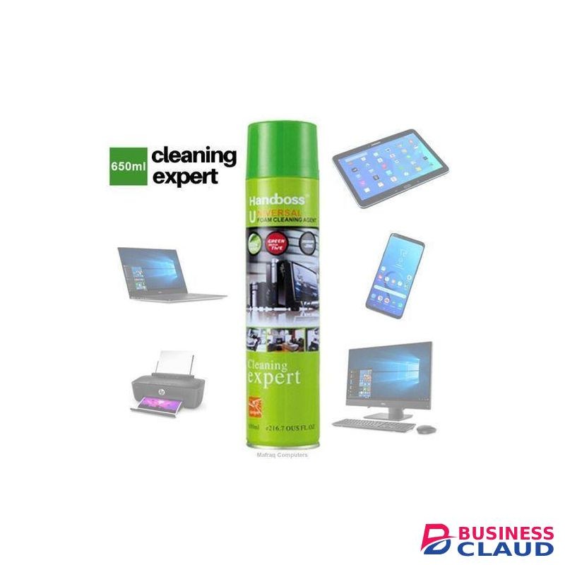 Handboss Universal Foam Cleaning Spray Agent Non- Toxic for All Electronic, Car Seat and Dashboard, Plastic, Metals and Surfaces of Machines, Foam Cleaning Expert Spray (650ml)