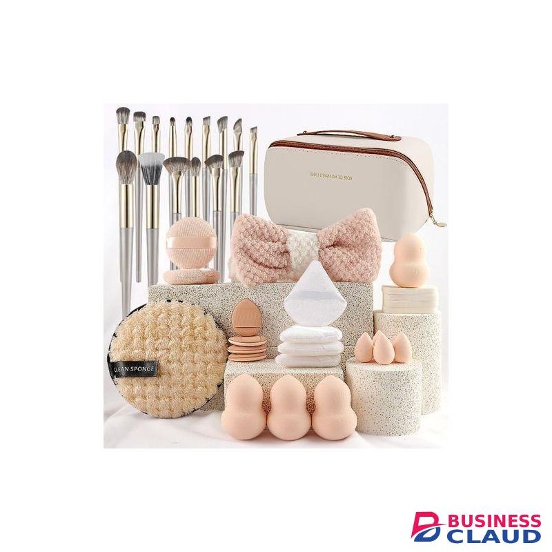 36 Beauty Tools With Square Cosmetic Bag Set