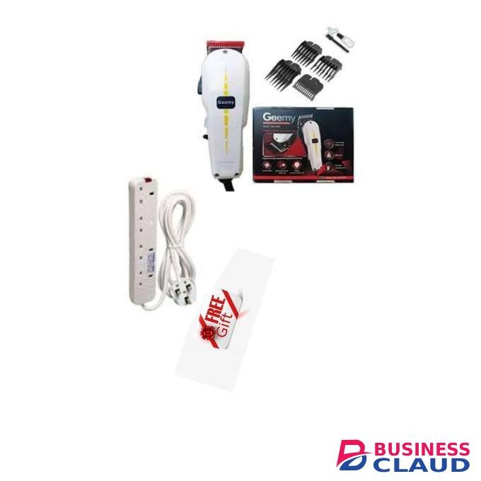 Geemy Electric Hair Clipper Barbering Machine - Kinyozi +FREE 4WAY POWER EXTENSION