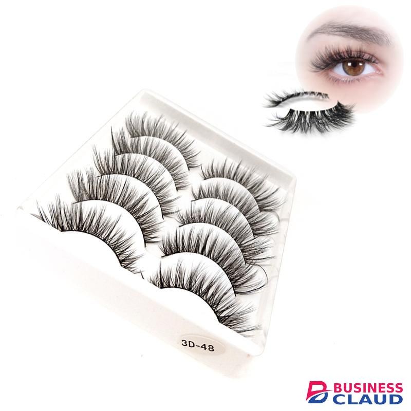 5 Pairs False Eyelashes Synthetic Fiber Material