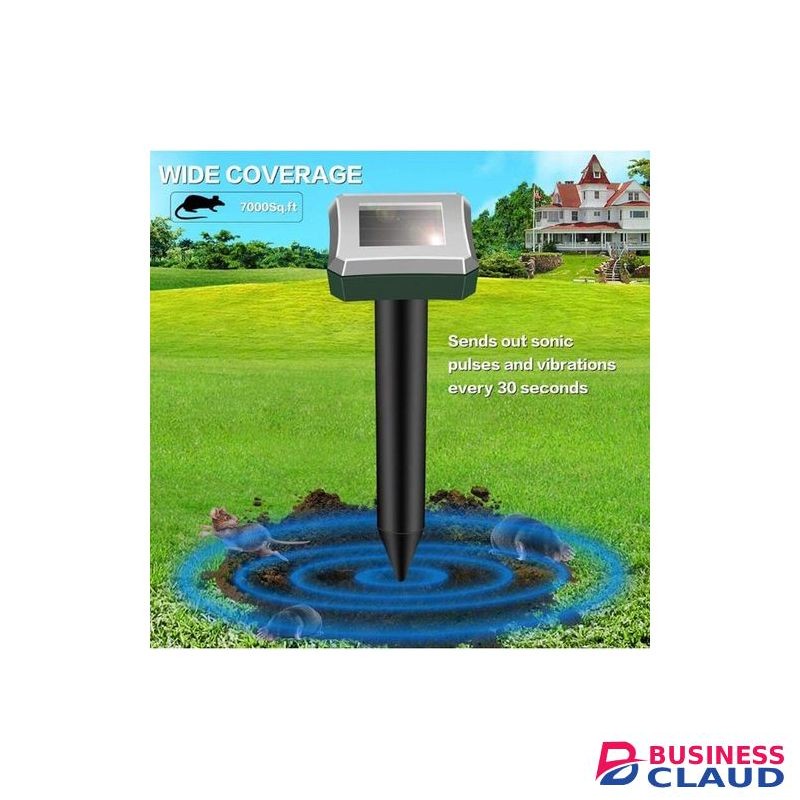 Solar Powered Ultrasonic Insect Rat Repeller Environmental Electronic Gopher Rodent Animal Control