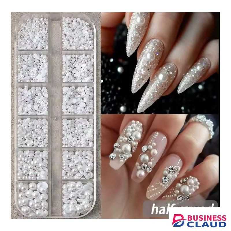 12grids Pearls Beads 3D Nail Craft Pearl Rhinestones