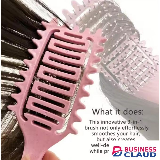 Curl Define Styling Brush Hollow Out Detangling Hair Brush