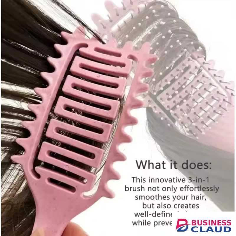 Curl Define Styling Brush Hollow Out Detangling Hair Brush
