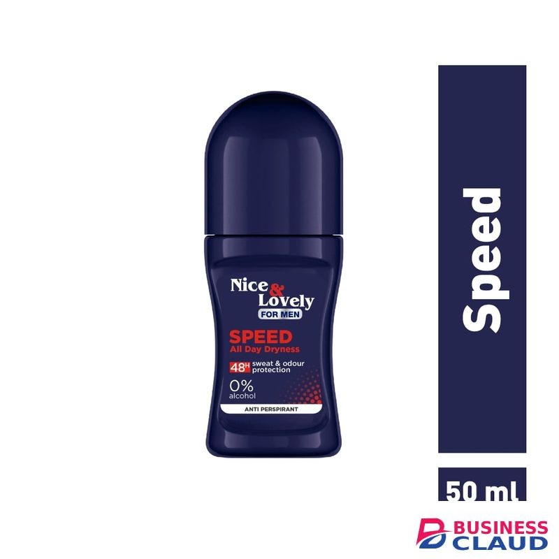 Nice & Lovely Men Speed Roll On for maximum protection, masculine fragrance plus 48h Sweat & Odour protection