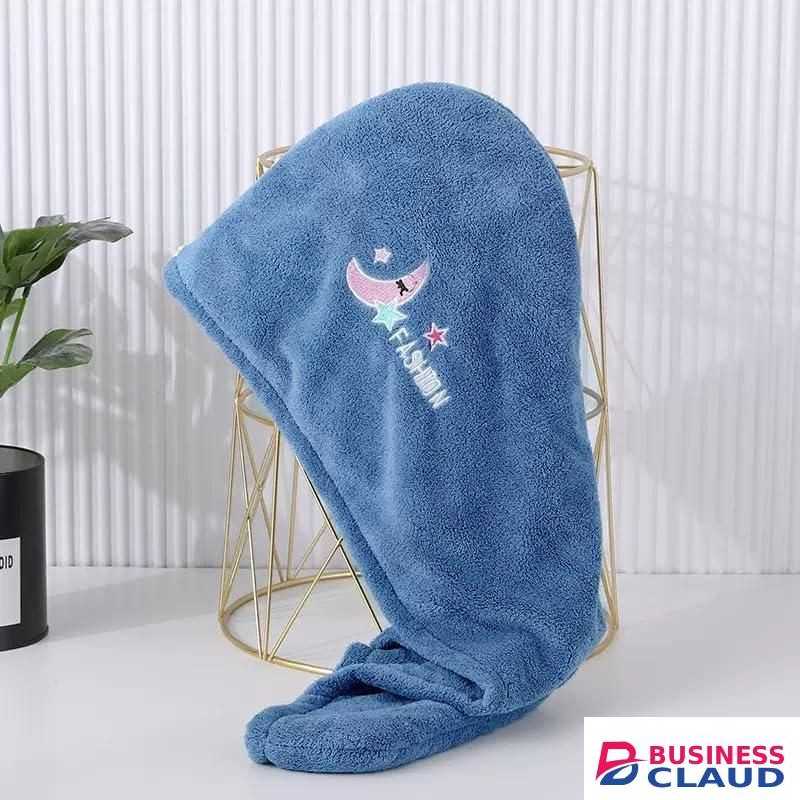 1pc Magic Microfiber Hair Drying Towel, Quick Dry Shower Cap Turban for Women, Soft Polyester Fiber Bath Hat, Super Absorbent Lady Head Wrap, Blue