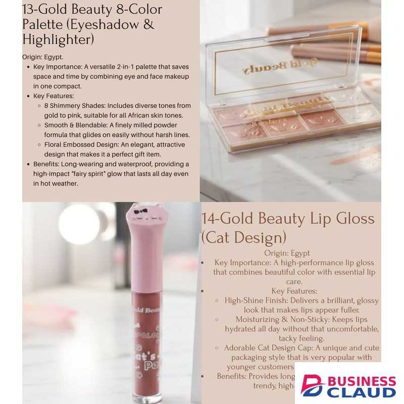 Gold Beauty 14 items Egyptian beauty box AND OTHERS BRANDS