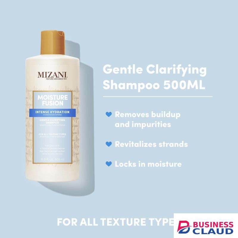 Mizani Moisture Fusion Gentle PH Clarifying Shampoo - Removes buildup and impurities without stripping strands of moisture or shine 500ml