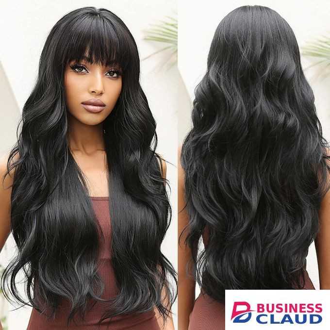 Women's Long Wavy Curly Wig - Black