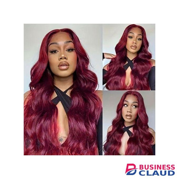 Burgundy Wavy Lace Front Wig (26")