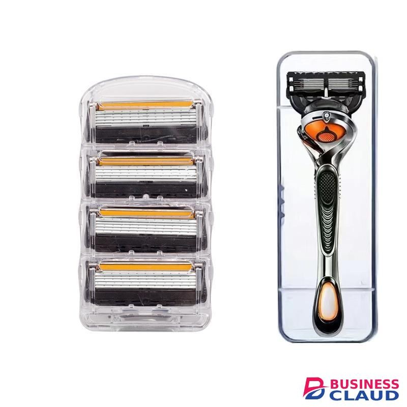 Men's Razor Protable Trimmer, Manual Shaver With 4 Universal Blade Head Five-Layer Blade