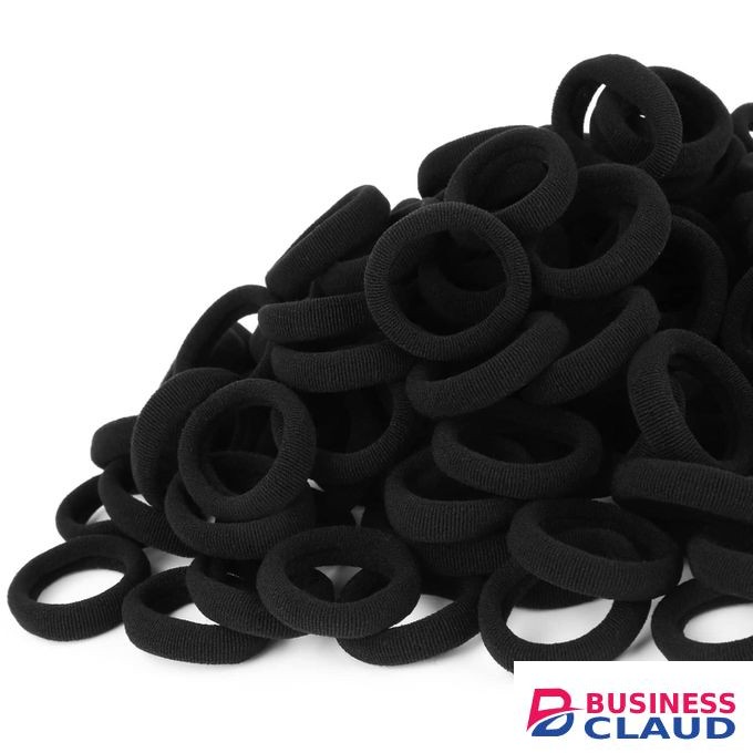 500Pcs Hair Bands Colorful Nylon Scrunchie Hair Ties Rubber Band Elastic Leagues - Black