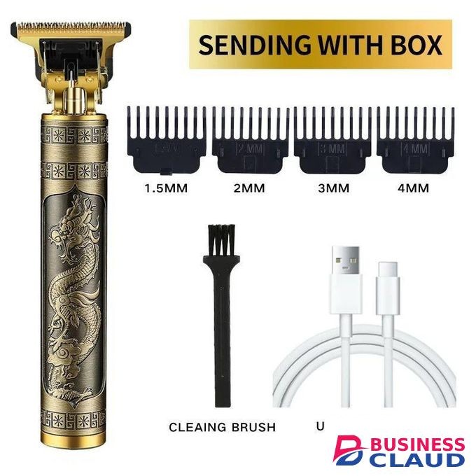 General Electronics Fashionable direct charging men's metal hair clipper, electric hair clipper, rechargeable carving, multiple styles