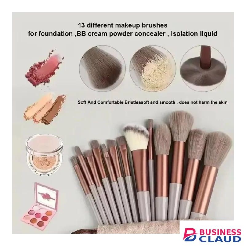13Pcs Makeup Brushes Set Foundation Powder Eyeshadow Concealer Blending Makeup brush set Beauty Tool with Storage Bag
