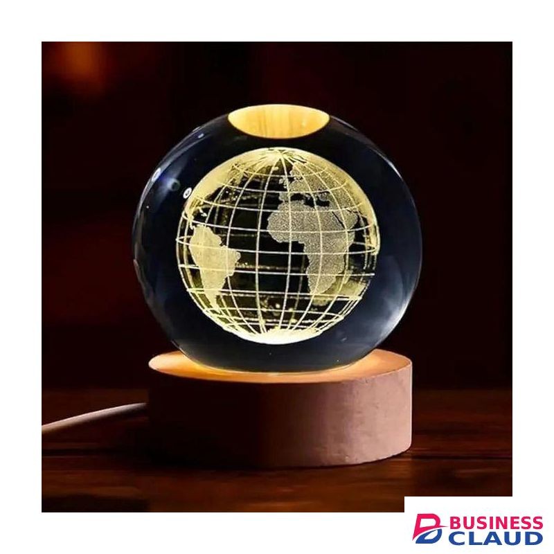 3D Earth Crystal LED globe decoration Ball Night Lamp Warm Light