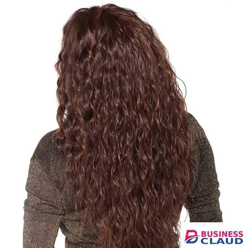 Lady Dark Brown Curly Long Hair Synthetic Wigs For Women Gift
