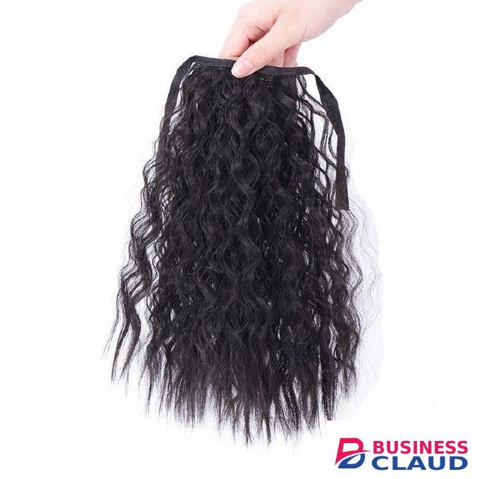SXCHEN Girl Wig Curly Hair Extension Ponytail wig Children's Long Hair Bandage Corn Perm Big Wave Long Curly Hair High Ponytail Supply 11 inch Black Dark Brown strap-on hip-hop Daily Party Student