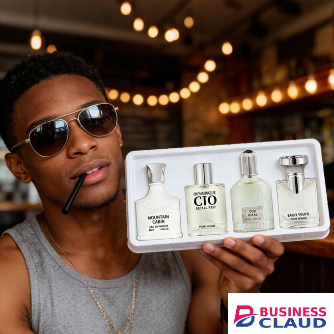 4 Pcs Men Perfume Set, Long Lasting Eau de Parfum with Floral & Classic Fragrances, Gift Ready Deodorants for Business & Daily Use